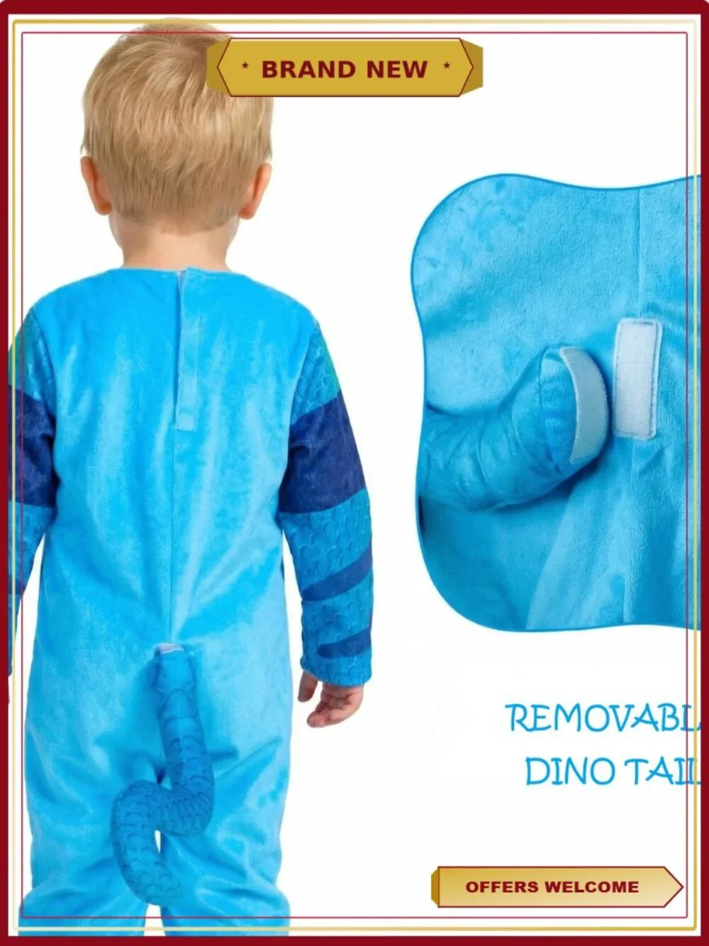 Toddler Dinosaur Costume Kids T-Rex Dress Up Halloween Dino Jumpsuit